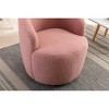 PAGED Swivel Accent Chair Teddy Fabric Armchair with Upholstered, Barrel Chair with Round Swivel Base for Living Room - 2 of 4