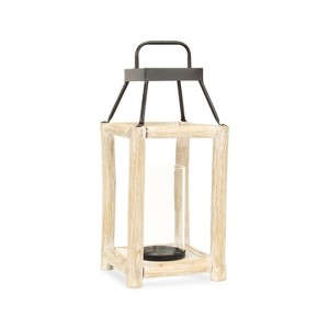 Cheung's Bexley White Toned Wooden Bar Decor Lantern Large - 1 of 4