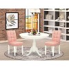 Coastal Chic 3 Piece Dining Set - Round Table & 2 Chairs - Linen White Kitchen Table - 2 of 4