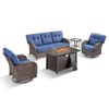 Belord Furniture Patio Set with 43" Propane Fire Pit Table, Patio Furniture Set with Sofa, 2 Swivel Patio Chairs, Accent End Table, and Fire Pit Table - 4 of 4
