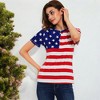 Anna-Kaci Women's Flag Short Sleeve T-Shirt with Star and Stripe Design - 3 of 4