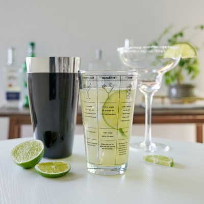 Black Stainless Steel Boston Shaker with Recipe Glass