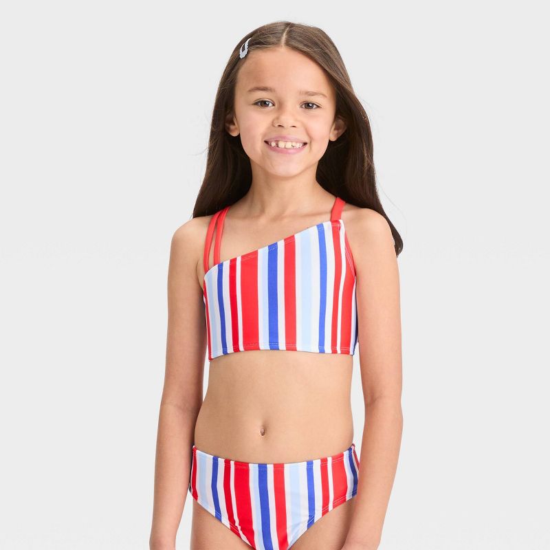 Girls' 2Pc Multi Striped Bikini Set - Cat & Jack™, 1 of 7