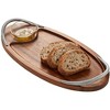 Nambe Braid Acacia Wood Serving Board with Glass Dipping Dish, 18 Inch, Espresso Silver - 2 of 4