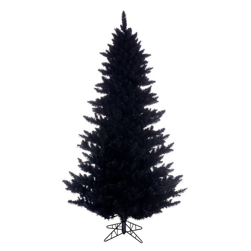 Vickerman Artifical Flocked Black Fir Christmas Tree, 1 of 4