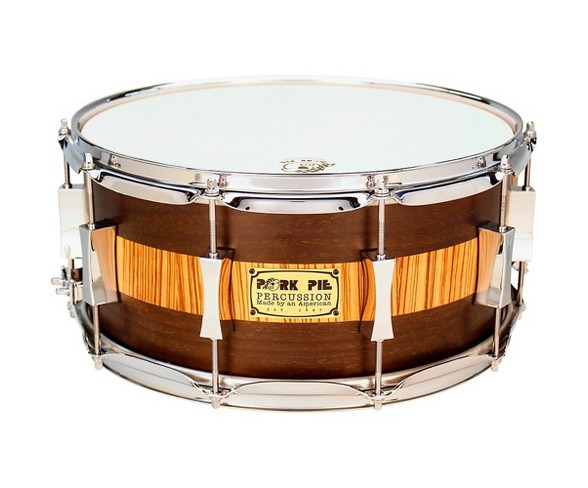 Pork Pie Exotic Rosewood Zebrawood Snare Drum 13 x 7 in.
