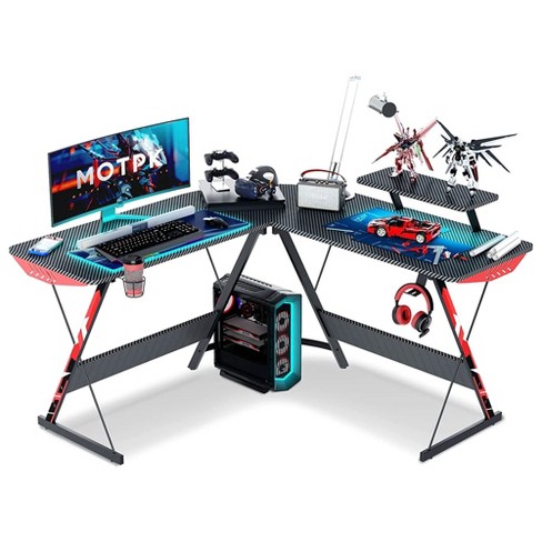 Lavish Home Gaming Computer Desk With Cup Holder, Headphone Hanger, Cable  Management, Black : Target