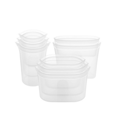 Zip Top Silicone Reusable Bags, Cups & Dishes Sets