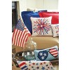 C&F Home 6" x 12" Patriotic Sunglasses 4th of July Hooked Rectangle Small Small Petite Throw Pillow Red White and Blue - 3 of 4