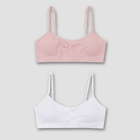 Hanes Girls' 2pk Seamless Bra - Pink/white S : Target