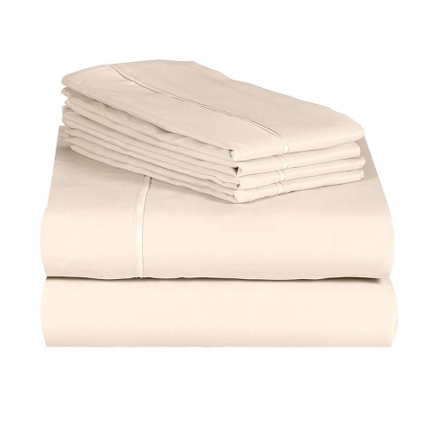 Cream Split King 6 Pc Rayon From Bamboo Solid Performance Sheet Set ...