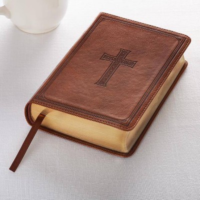 KJV Compact Large Print Lux-Leather Tan - (Leather Bound)