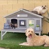Aivituvin Premium Wooden Cat House for Feral Cats, Weatherproof Cat Shelter-AIR92 - 3 of 4