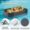 EAGLE PEAK Rectangular Floating Tray for Pool and Hot Tub Wicker Serving Tray with Handles & Cup, Large Floating Tray for Food & Drinks - 3 of 4