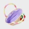 Girls' Paper Straw Tote Handbag - Cat & Jack™ Off-White: Double Handle, Fruit & Rainbow Pattern - 3 of 4