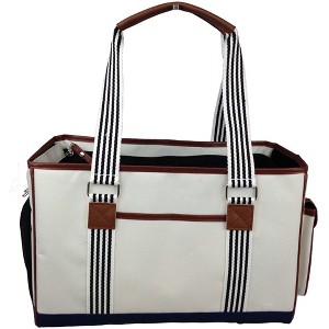 Munora - 'Yacht Polo' Fashion Pet Carrier - 15.4"L x 7.1"W x 10.2"H - Premium Mesh & Nylon Design - 1 of 4