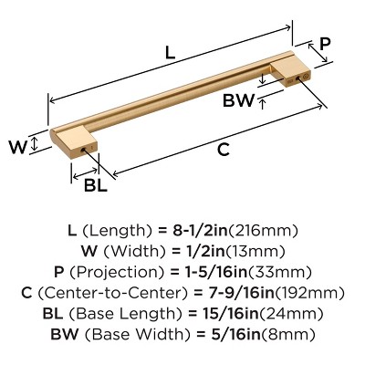 Champagne Bronze 7-9/16" Modern Bar Cabinet Pull