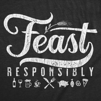 Мужские футболки Crazy Dog T-Shirts, Inc. Mens Funny T Shirts Feast Responsibly Sarcastic Food Graphic Novelty Tee For Men - Crazy Dog Men's T Shirt For Foodies Black S — фото 2