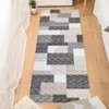 Modern Area Rugs Geometric Living Room Rug Soft Checkered Rugs Non Slip Low Pile Washable Rugs for Bedroom - 2 of 4