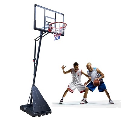 SKONYON 48-Inch Portable Basketball Hoop, Adjustable Basketball Goal Outdoor, Height 8-10 FT