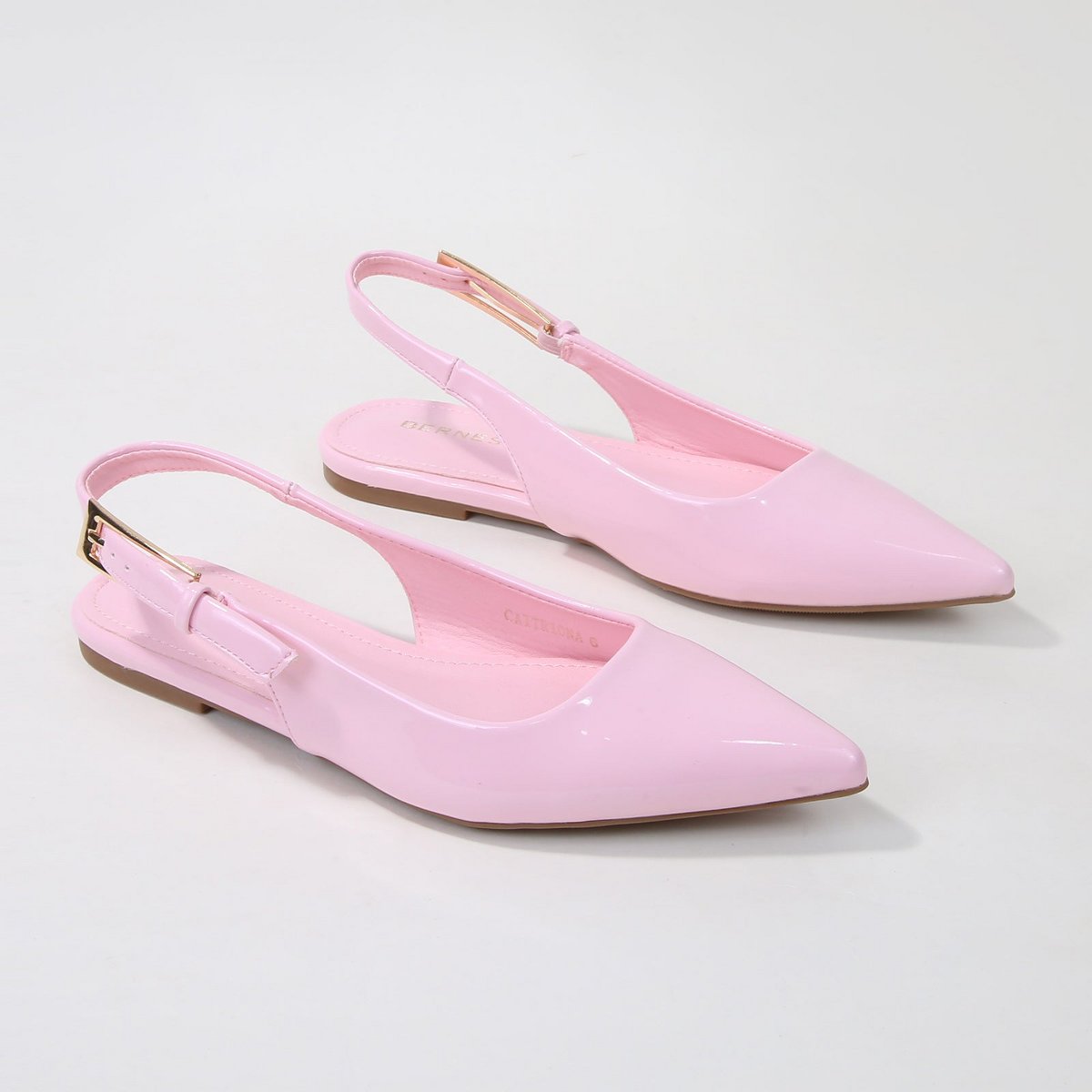 Обувь BERNESS Women's Caitriona Glossy Pointed Toe Slingback Flats Pink 6 — фото 2