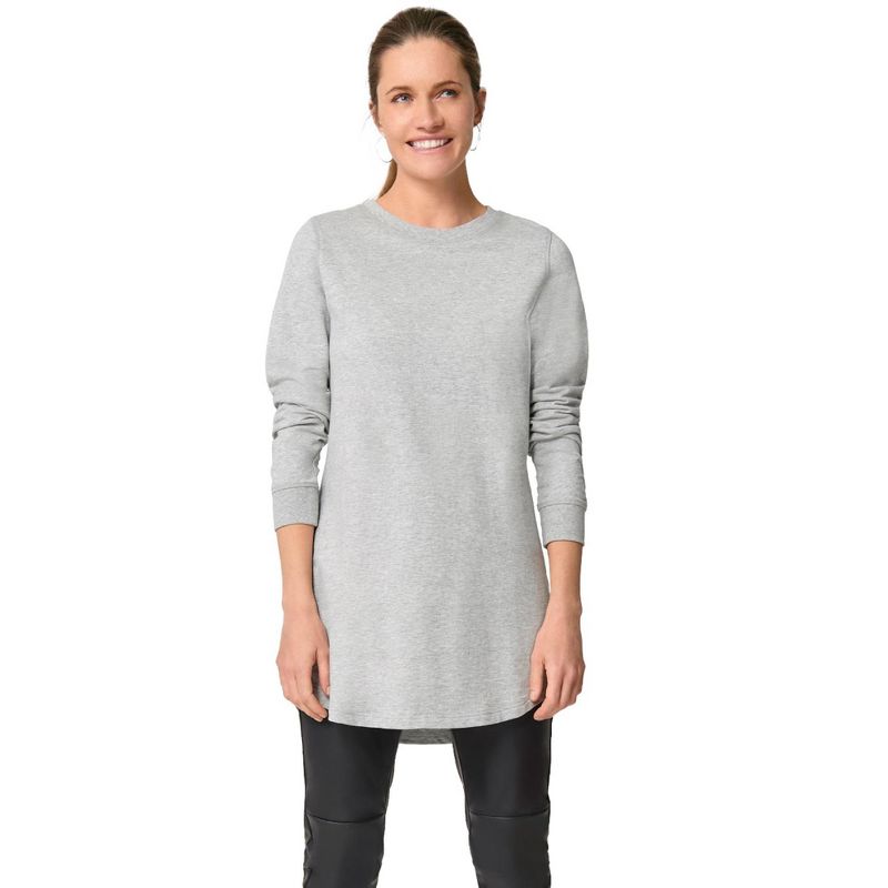 ellos Women's Plus Size Sweatshirt Tunic with Shirttail Hem, 1 of 2