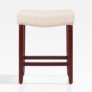 WestinTrends 24" Upholstered Saddle Seat Counter Stool - 1 of 4