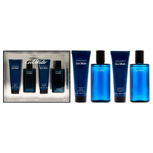 Cool Water by Davidoff for Men - 4 Pc Gift Set 2.5oz EDT Spray, 2.5oz After Shave Balm, 2.5oz Shower Gel, 2.5oz After Shave - 1 of 4