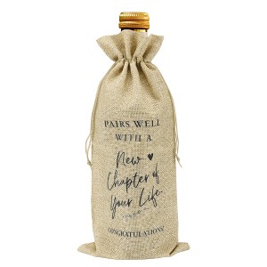 Unique Bargains Wine Bottle Gift Bags with Drawstrings Reusable Khaki 1 Pc - 1 of 4