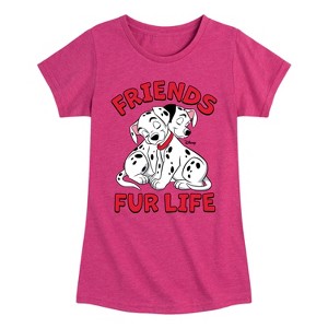 Girls' - Disney - 101 Dalmatians Friends Fur Life Pups Fitted Short Sleeve Graphic T-Shirt - 1 of 3
