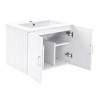 2 feet Bathroom Vanities Cabinet with Sink Combo,Wall Mounted Floating Cabient with 2 Soft Close Doors and White Porcelain Sink,for Small Space White - 3 of 4