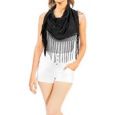 LA LEELA Summer Short Sarong Coverups for Women Chiffon Short Beach Tie Wrap Skirt Sheer Swim Bathing Suit Cover Up One Size Short Black
