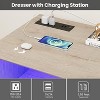 White Dresser for Bedroom, 6 Drawer Dresser with LED Lights and Charging Station, for Living Room, Hallway - 4 of 4