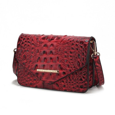 MKF Collection Vanta Women's Crossbody Croc-Embossed Saddle Handbag by Mia K