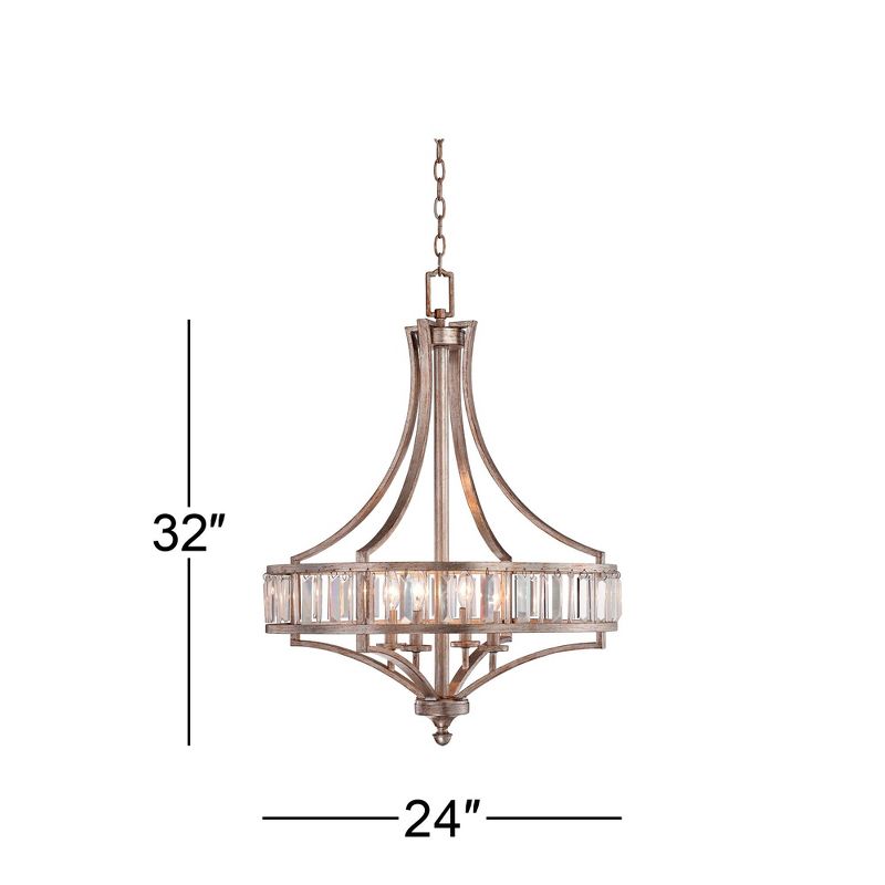 Vienna Full Spectrum Soft Silver Chandelier 24" Wide Crystal Glass 4-Light Fixture for Dining Room House Kitchen Bedroom, 4 of 10