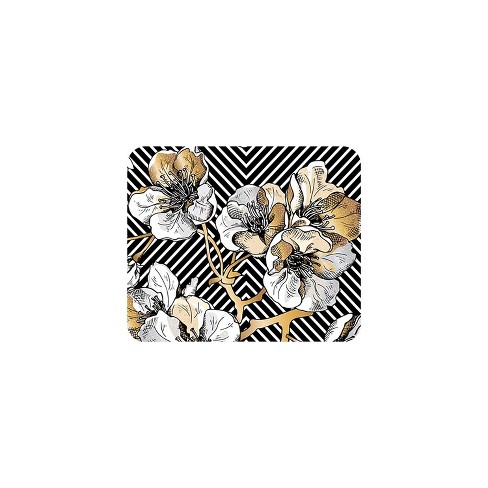 Otm Essentials Prints Cherry Blossoms Mouse Pad Gold Black White (op-mh 