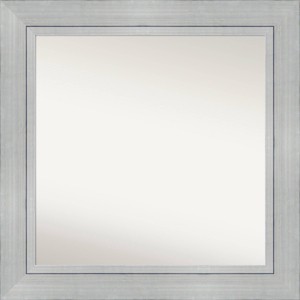 Amanti Art 33"x33" Non-Beveled Romano Silver Wood Bathroom Wall Mirror: Modern Square Vanity Mirror with Wood Frame - 1 of 4