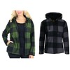 Galaxy J. Come Women's  Loose Fit  Heavyweight Polar Fleece Plaid Hoodie With Faux Shearling Lining-2 Pack - 2 of 2