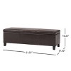 CAVINAS Rectangular PU Leather Storage Ottoman Bench,Upholstered Ottoman with Stitched Details for Living Room,Bedroom - 3 of 4