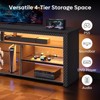 Bestier 70" Gaming Entertainment Center for TV up to 75" LED TV Stand for PS5 Tall TV Console with Shelves - 3 of 4