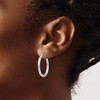 Black Bow Jewelry 2.5mm x 25mm 14k White Gold Classic Round Hoop Earrings - 3 of 4