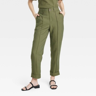 Women's Tapered Ankle Cargo Pants - A New Day Olive 18