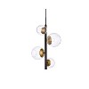 Elegant Lighting Wells 18 inch pendant in black and brass with clear shade - 3 of 4