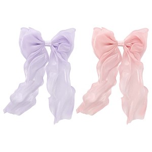 Unique Bargains Women's Cute Bow Hair Pins 10.24"x6.69"x0.79" 2 Pcs - 1 of 3