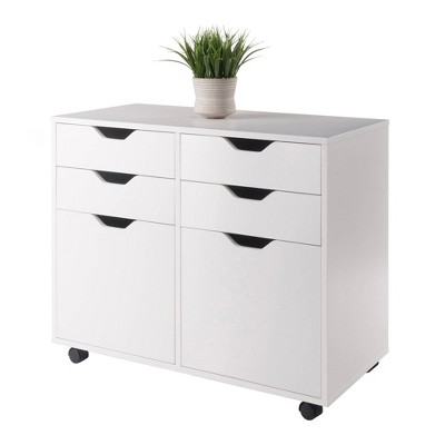 Halifax 2 Sections Mobile Storage Cabinet White - Winsome: Modern ...