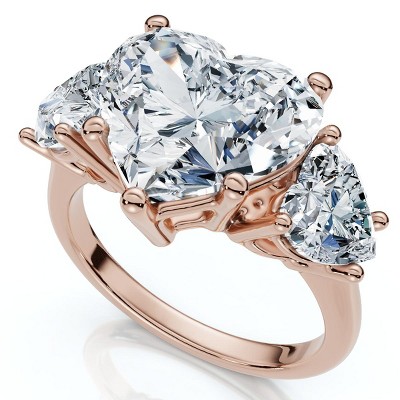 Pompeii3 Certified 5Ct Heart Shape Diamond Engagement Ring 14k Gold or Platinum Lab Created - Size 8