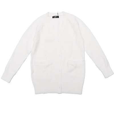 Allegra K Women Long Knit Button Down Open Front with Pockets Casual Spring Fall Winter Cardigan Sweater