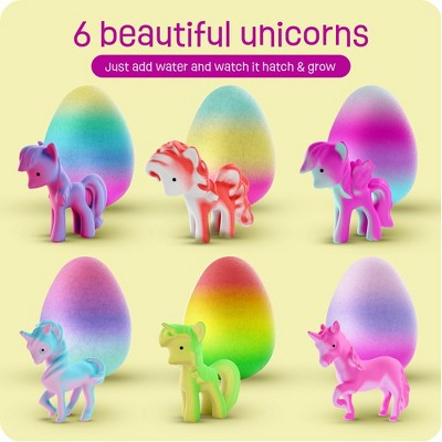 Dan&Darci Unicorn Hatching Easter Eggs - Set of 6 Magical Hatch and Grow Unicorn Toys- Stocking Stuffer for Kids, Gifts for Kids