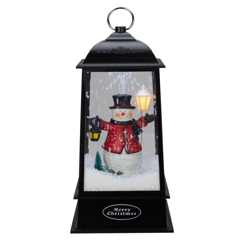 Northlight 13" Lighted Snowman Christmas Lantern with Falling Snow, 1 of 6