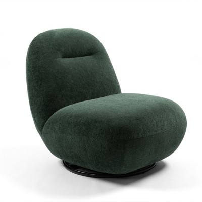 Lirago Luxury Modern Swivel Accent Chair with Ice Flower Velvet-Minimalist Armless Design 27.55"W * 33.07"D * 29.92"H